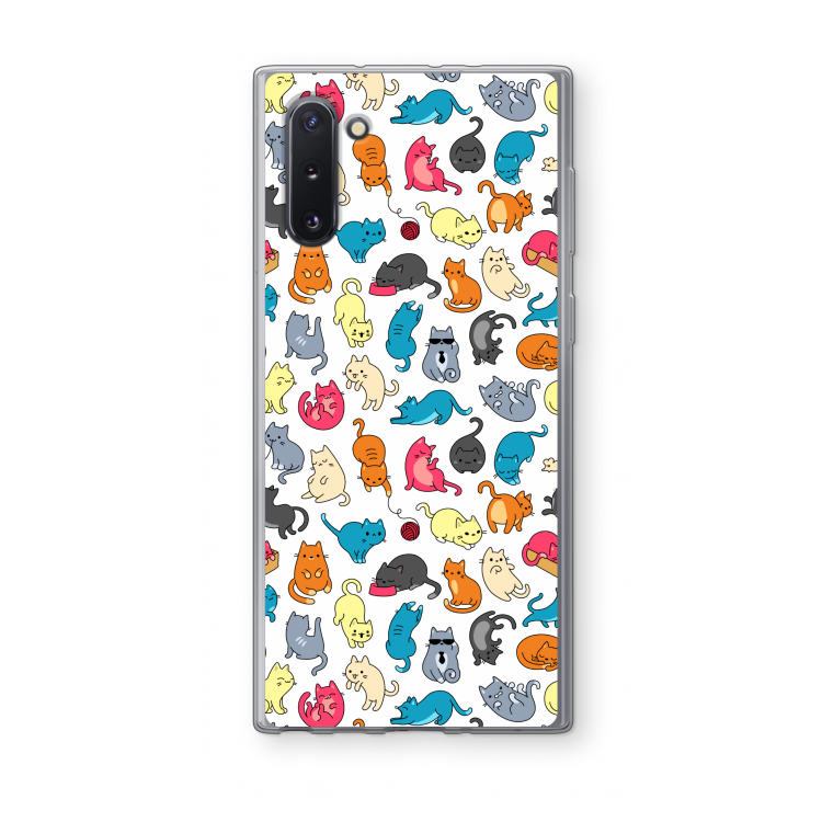 Kleurrijke katten: Samsung Galaxy Note 10 Transparant Hoesje