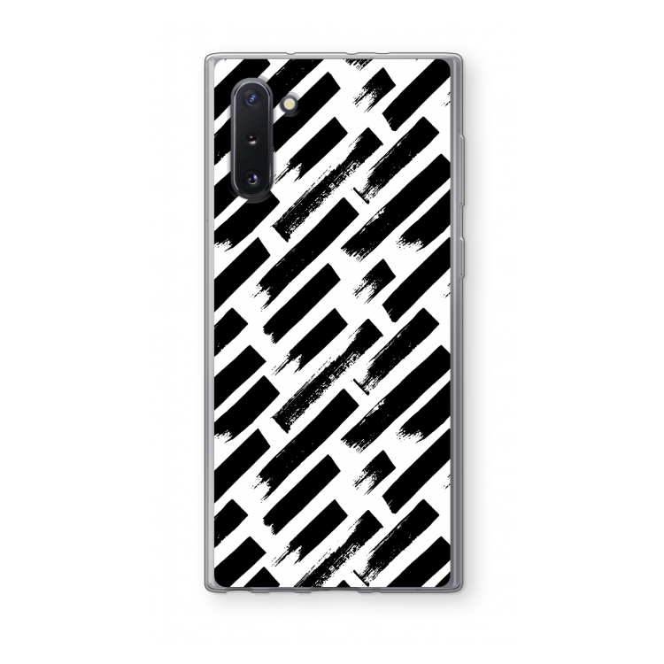 Zwarte vegen: Samsung Galaxy Note 10 Transparant Hoesje