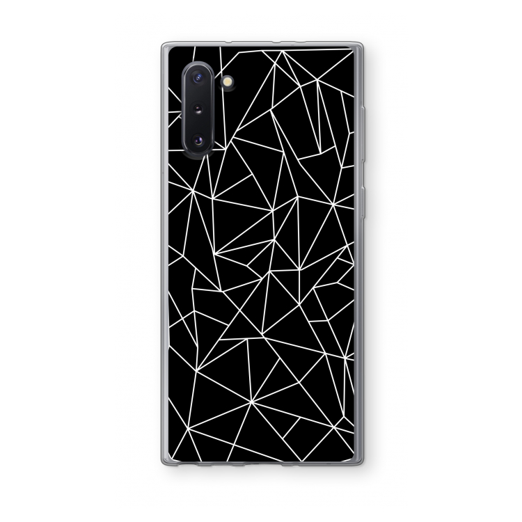 Geometrische lijnen wit: Samsung Galaxy Note 10 Transparant Hoesje