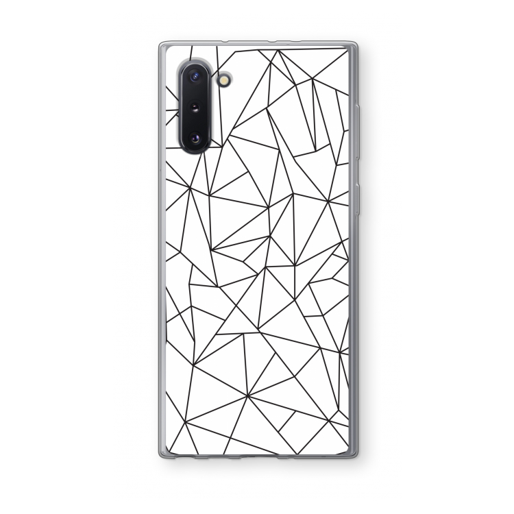 Geometrische lijnen zwart: Samsung Galaxy Note 10 Transparant Hoesje