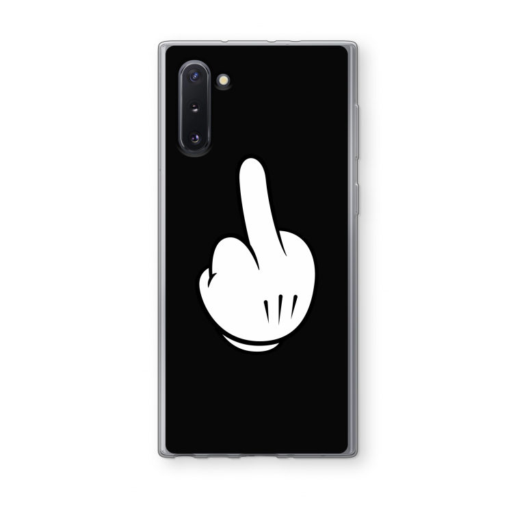 Middle finger black: Samsung Galaxy Note 10 Transparant Hoesje