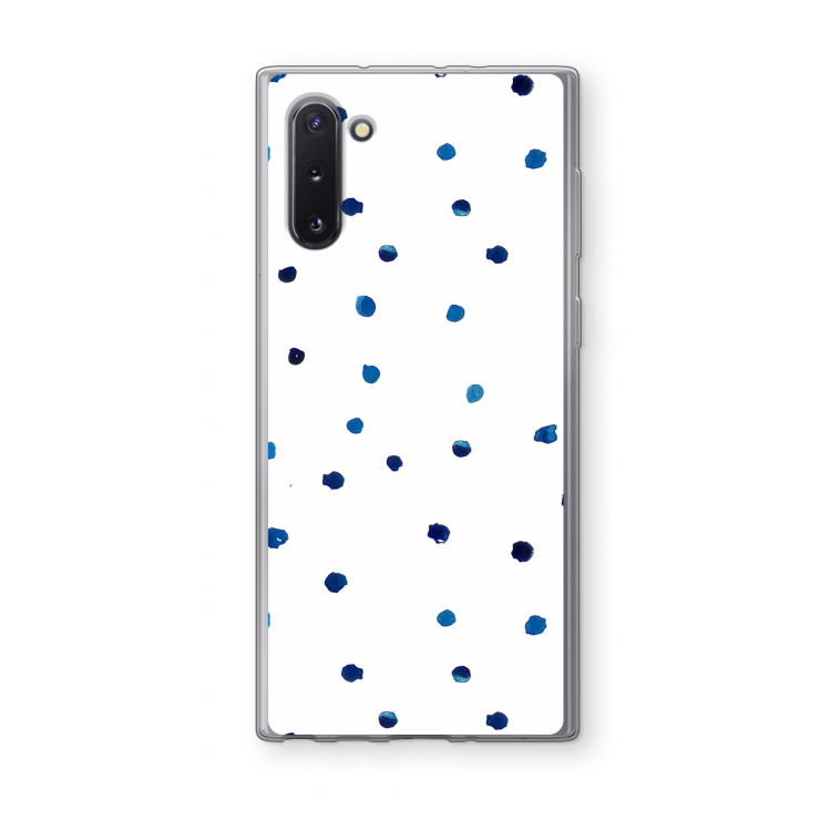 Blauwe stippen: Samsung Galaxy Note 10 Transparant Hoesje