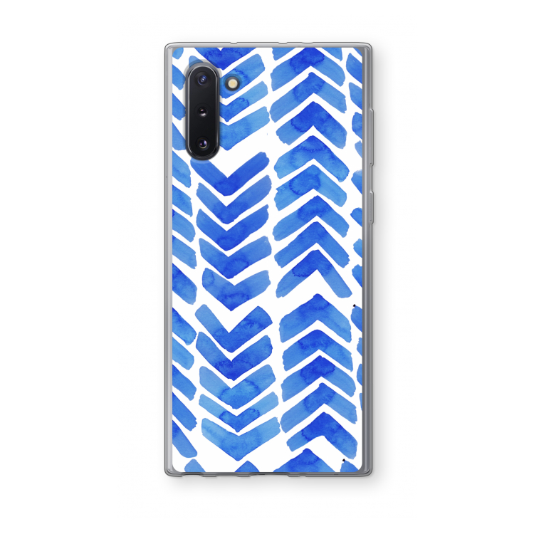 Blauwe pijlen: Samsung Galaxy Note 10 Transparant Hoesje