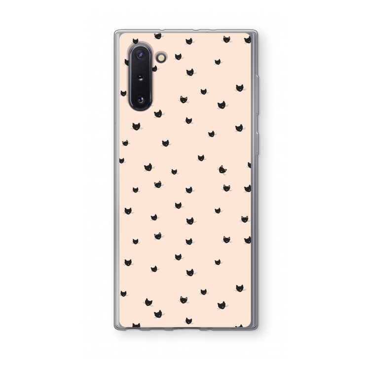 Kleine kattenkopjes: Samsung Galaxy Note 10 Transparant Hoesje