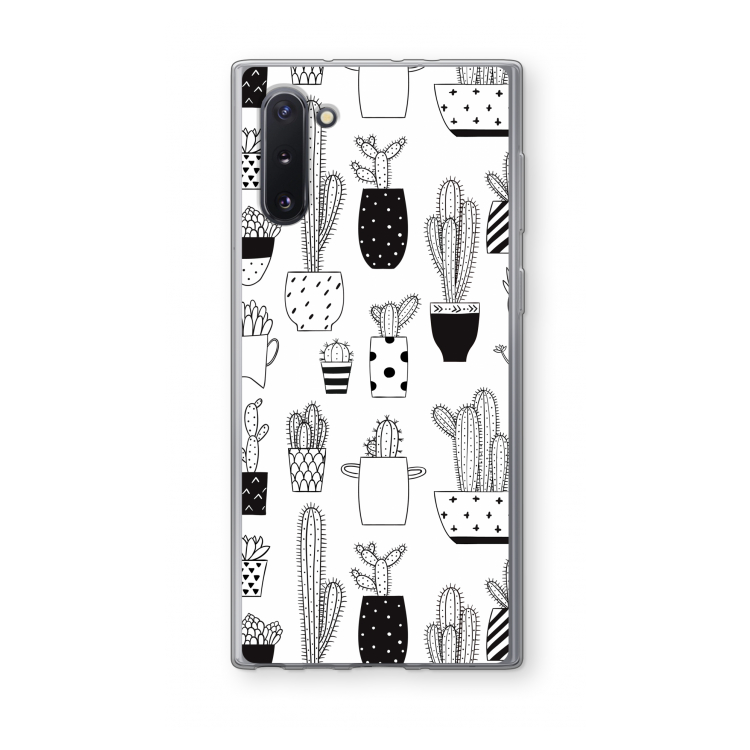 Cactusmotief: Samsung Galaxy Note 10 Transparant Hoesje