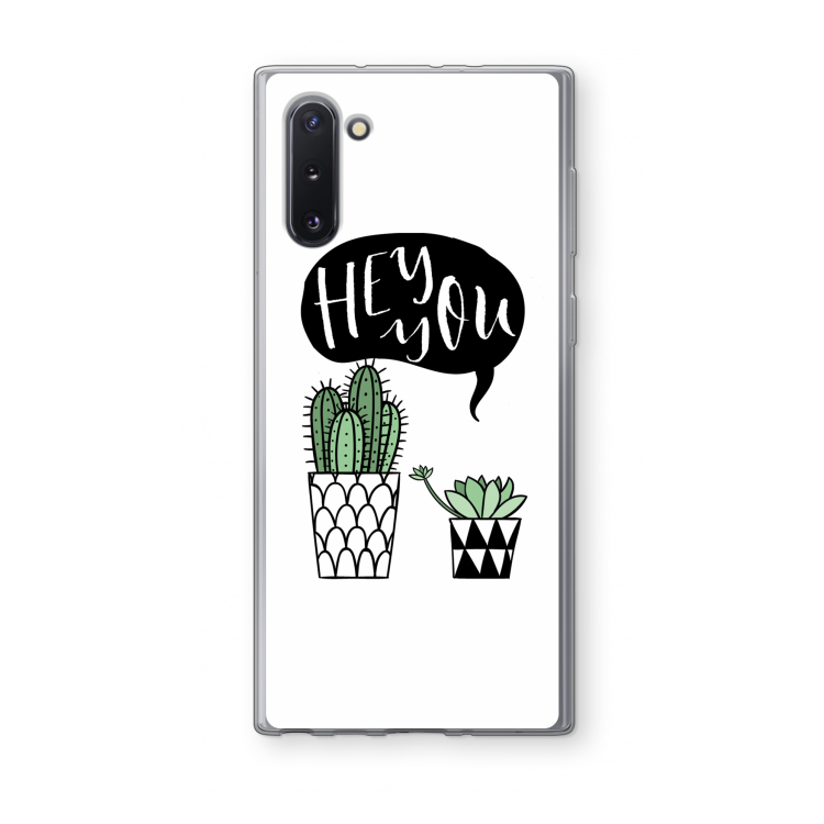 Hey you cactus: Samsung Galaxy Note 10 Transparant Hoesje