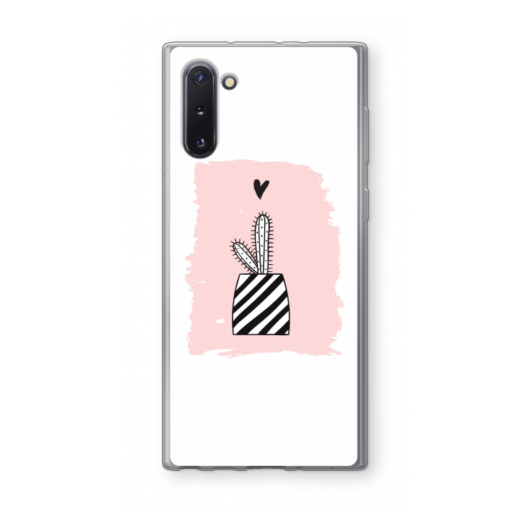 Zwart-wit cactus: Samsung Galaxy Note 10 Transparant Hoesje