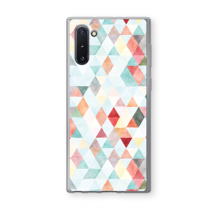 Gekleurde driehoekjes pastel: Samsung Galaxy Note 10 Transparant Hoesje