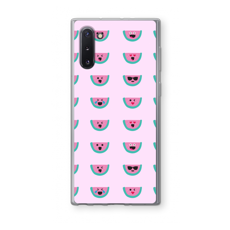 Smiley watermeloenprint: Samsung Galaxy Note 10 Transparant Hoesje