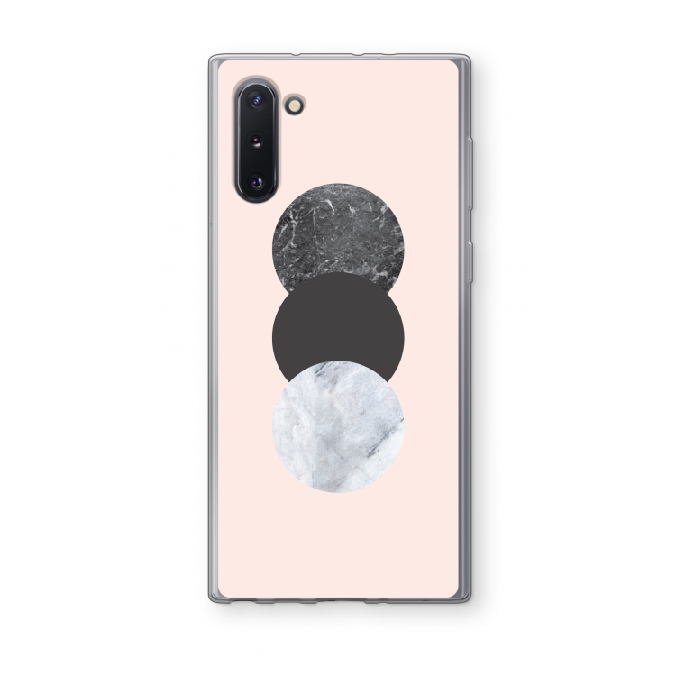 Marmeren cirkels: Samsung Galaxy Note 10 Transparant Hoesje