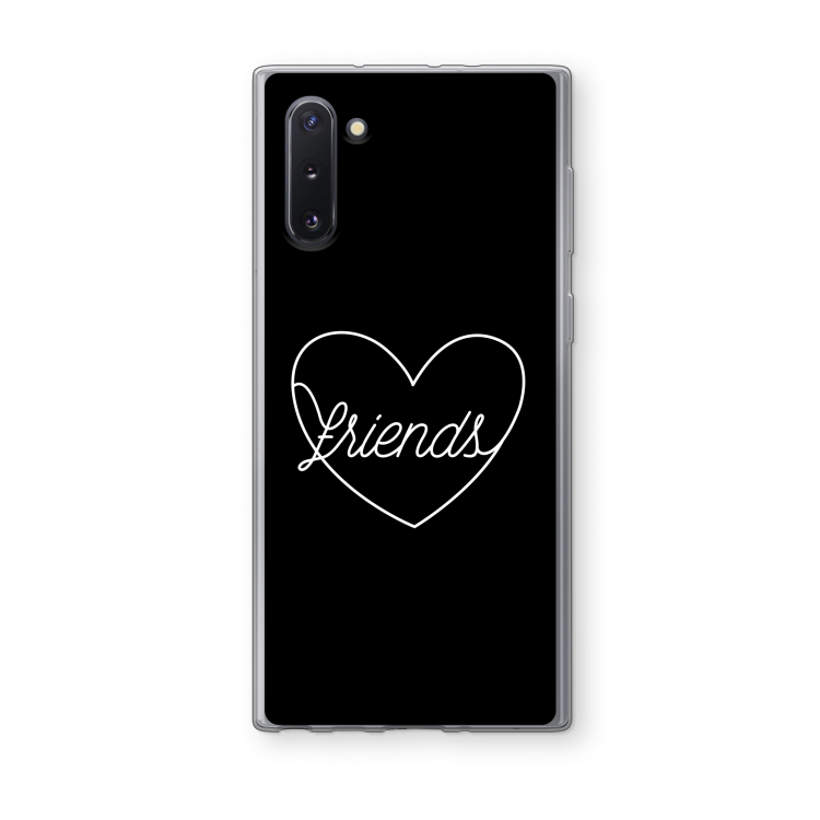 Friends heart black: Samsung Galaxy Note 10 Transparant Hoesje