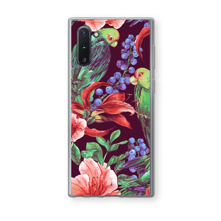 Papegaaien: Samsung Galaxy Note 10 Transparant Hoesje
