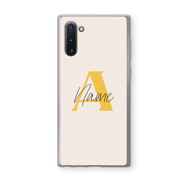 Amber Script: Samsung Galaxy Note 10 Transparant Hoesje