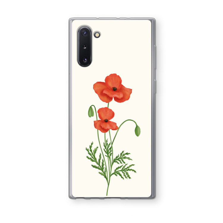 Red poppy: Samsung Galaxy Note 10 Transparant Hoesje