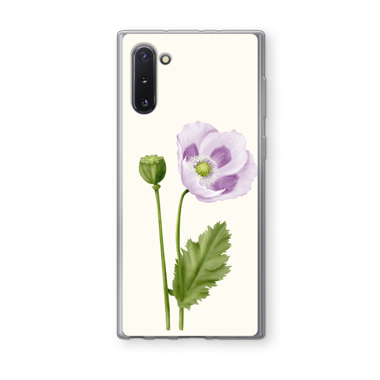 Purple poppy: Samsung Galaxy Note 10 Transparant Hoesje