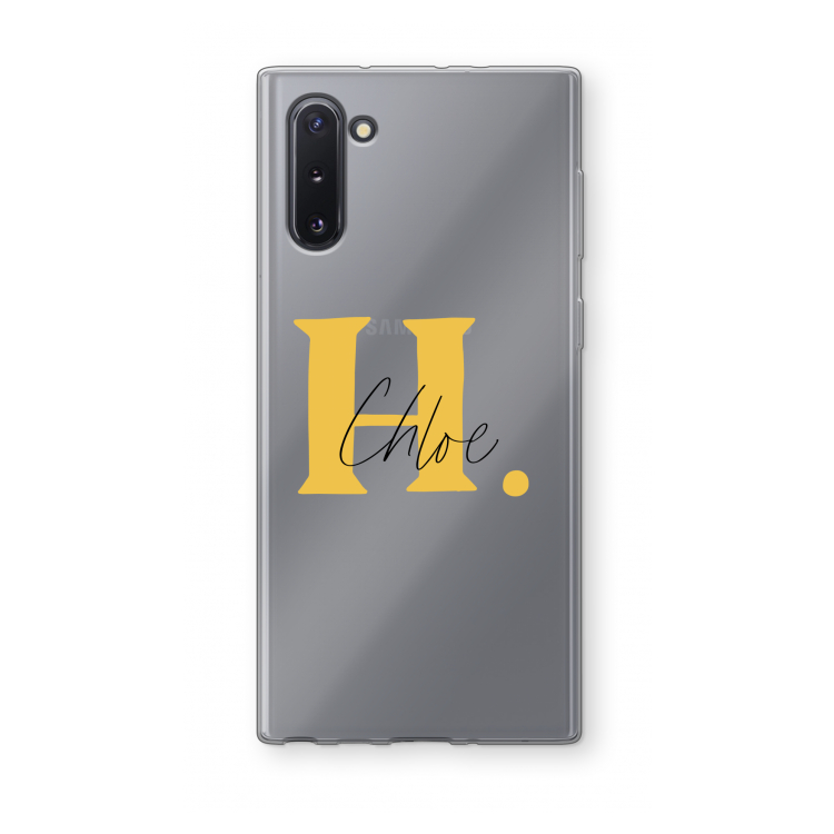 Amber Script: Samsung Galaxy Note 10 Transparant Hoesje