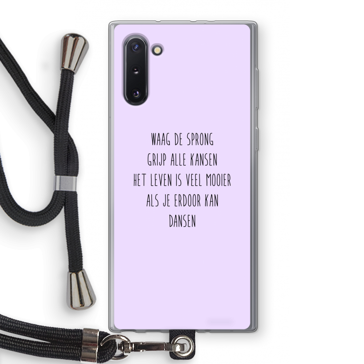 Sprong: Samsung Galaxy Note 10 Transparant Hoesje met koord