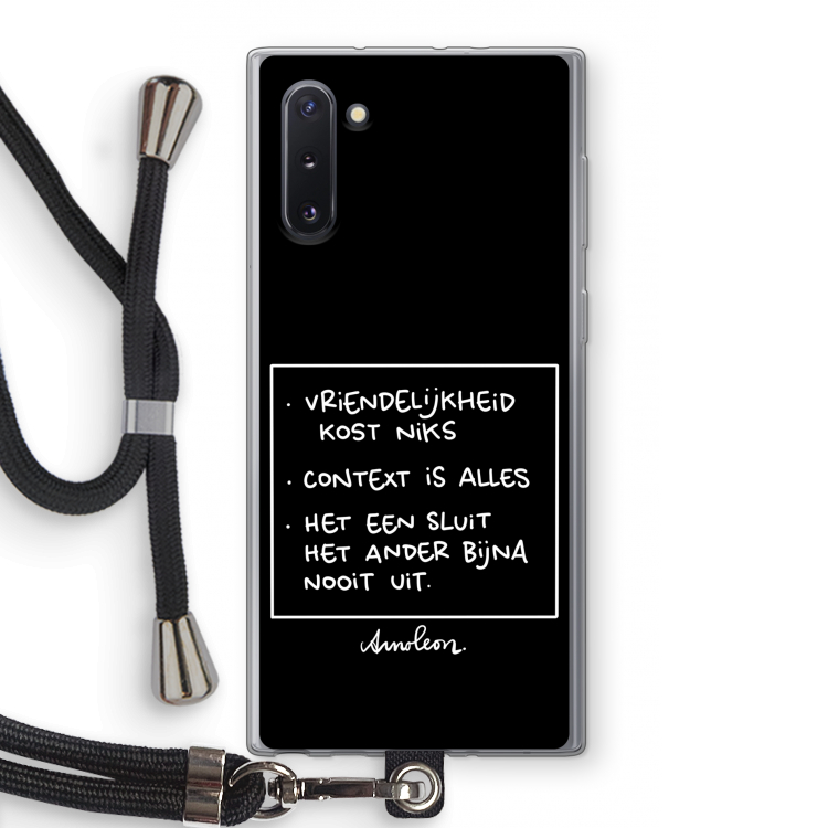 Mijn Motto's: Samsung Galaxy Note 10 Transparant Hoesje met koord