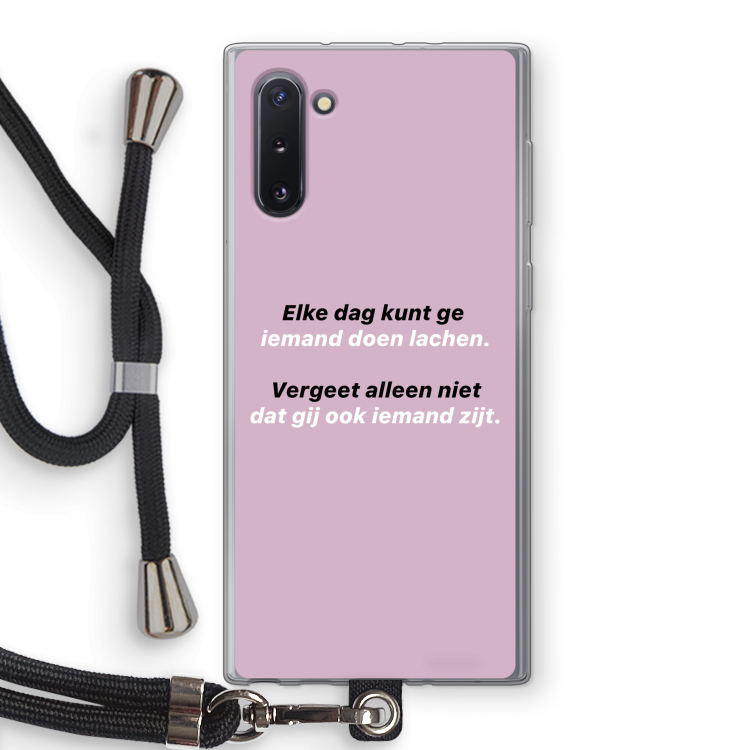 gij zijt ook iemand: Samsung Galaxy Note 10 Transparant Hoesje met koord