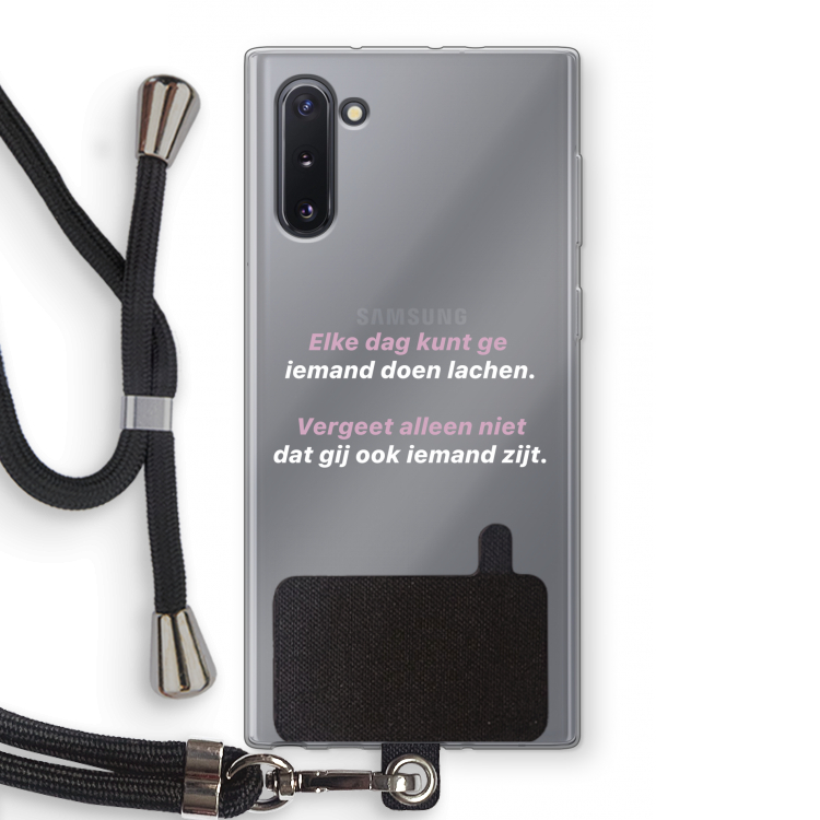 gij zijt ook iemand: Samsung Galaxy Note 10 Transparant Hoesje met koord