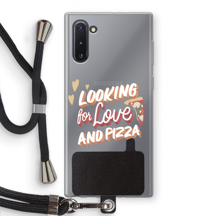 Pizza is the answer: Samsung Galaxy Note 10 Transparant Hoesje met koord