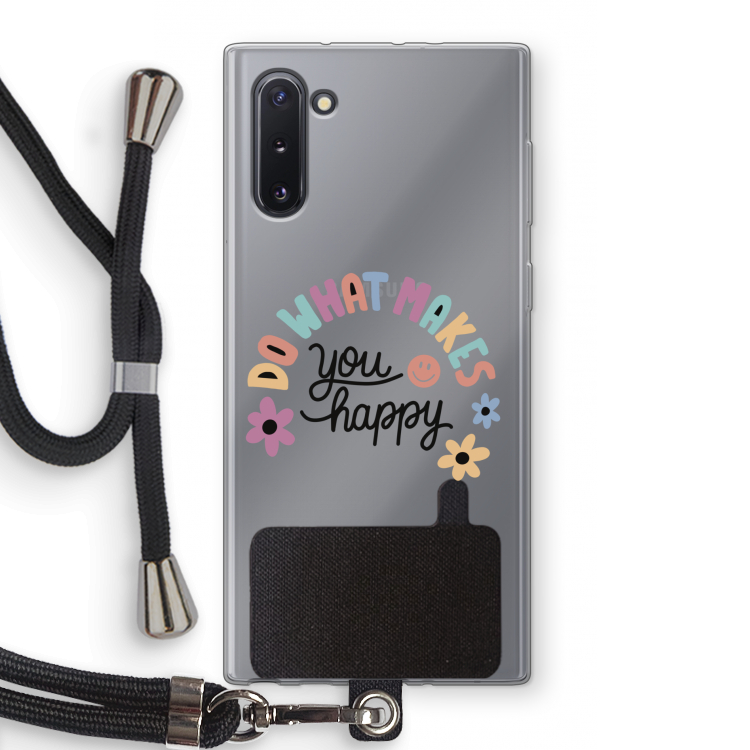 Happy days: Samsung Galaxy Note 10 Transparant Hoesje met koord