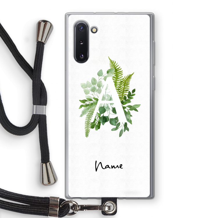 Green Brush: Samsung Galaxy Note 10 Transparant Hoesje met koord