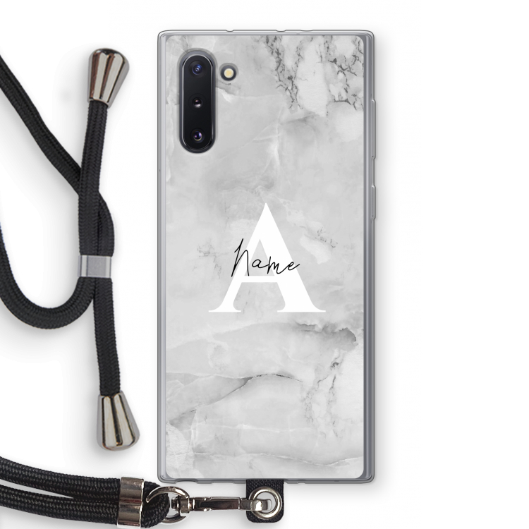 Ivory Marble: Samsung Galaxy Note 10 Transparant Hoesje met koord