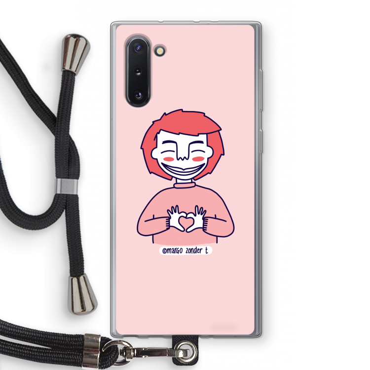 Hartje: Samsung Galaxy Note 10 Transparant Hoesje met koord