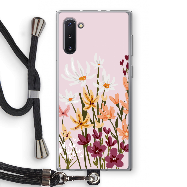 Painted wildflowers: Samsung Galaxy Note 10 Transparant Hoesje met koord