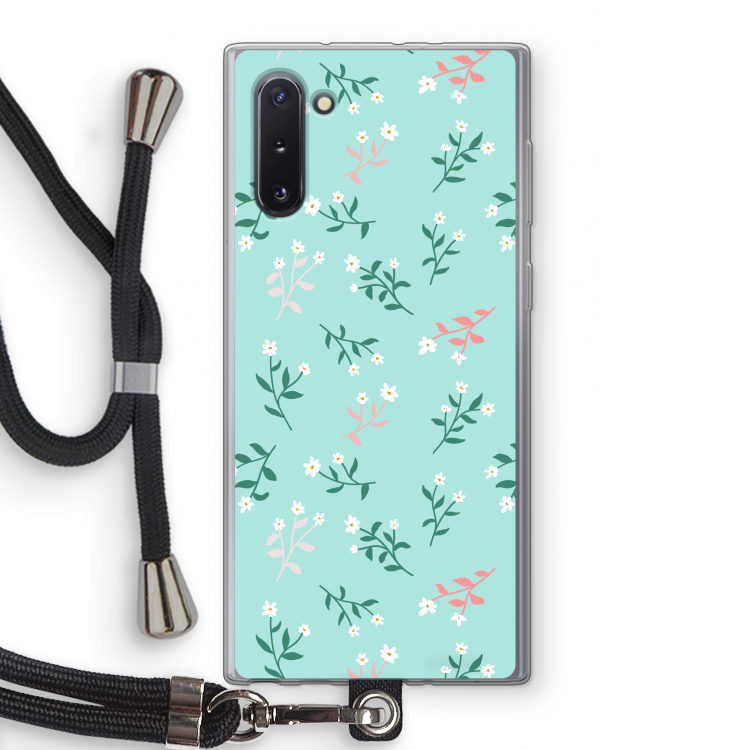 Small white flowers: Samsung Galaxy Note 10 Transparant Hoesje met koord
