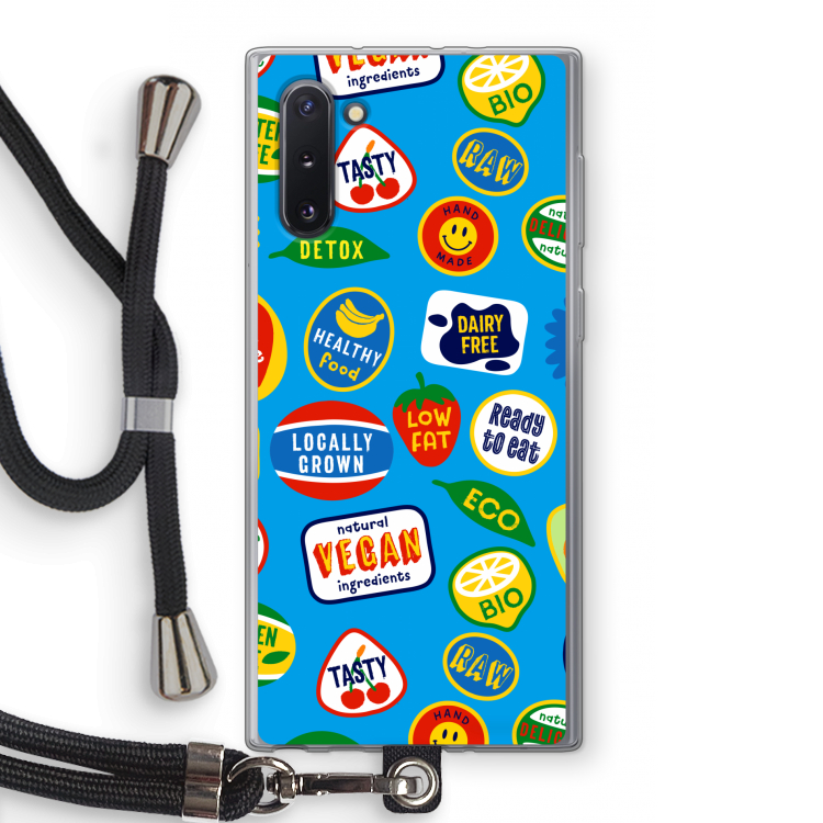 Fruitsticker: Samsung Galaxy Note 10 Transparant Hoesje met koord