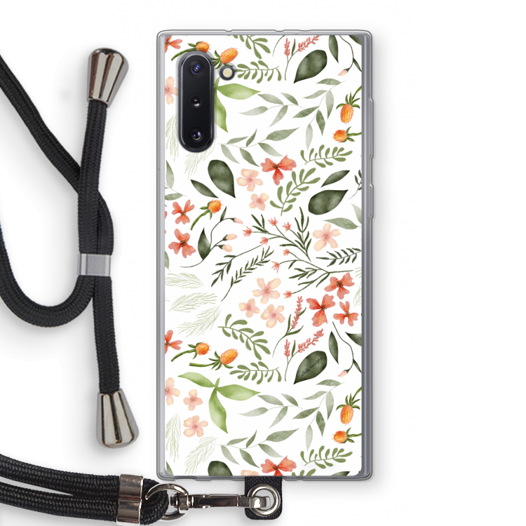 Sweet little flowers: Samsung Galaxy Note 10 Transparant Hoesje met koord