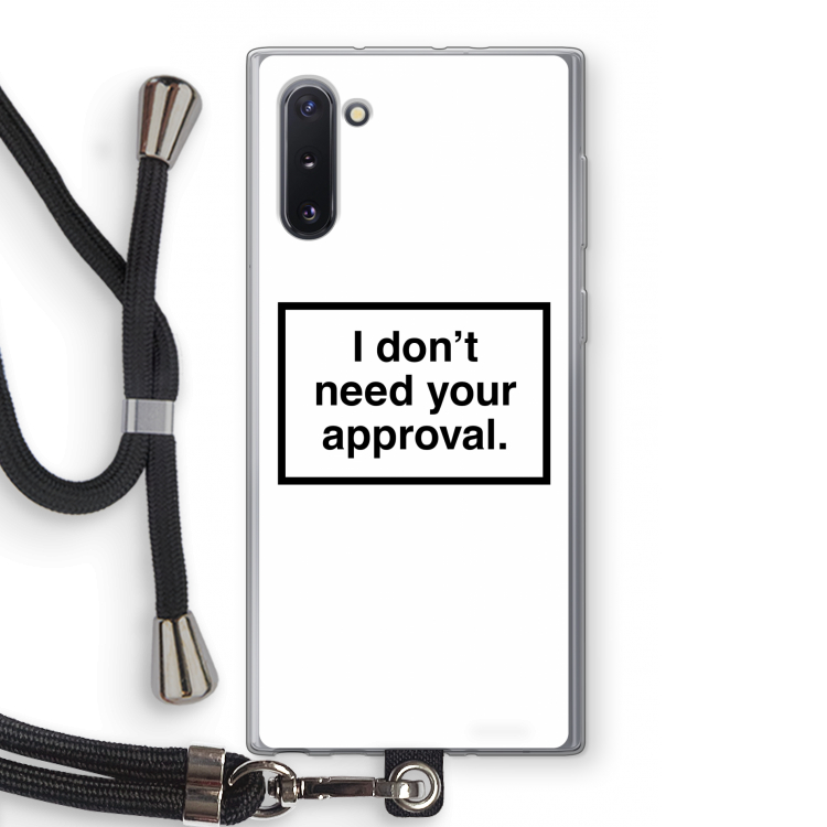 Don't need approval: Samsung Galaxy Note 10 Transparant Hoesje met koord