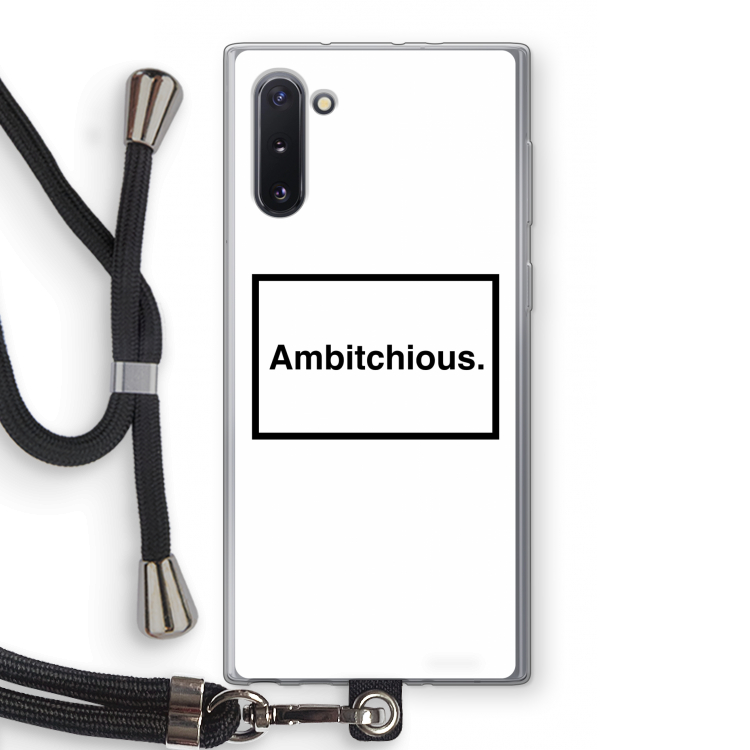 Ambitchious: Samsung Galaxy Note 10 Transparant Hoesje met koord