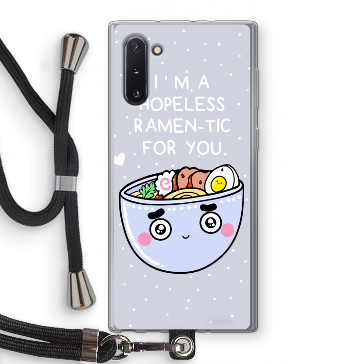 I'm A Hopeless Ramen-Tic For You: Samsung Galaxy Note 10 Transparant Hoesje met koord