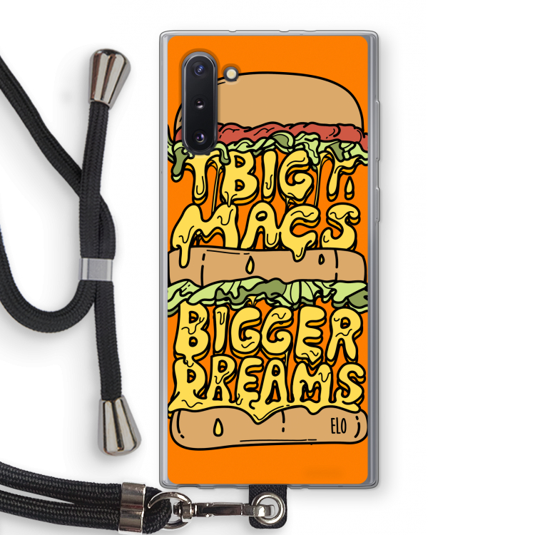Big Macs Bigger Dreams: Samsung Galaxy Note 10 Transparant Hoesje met koord