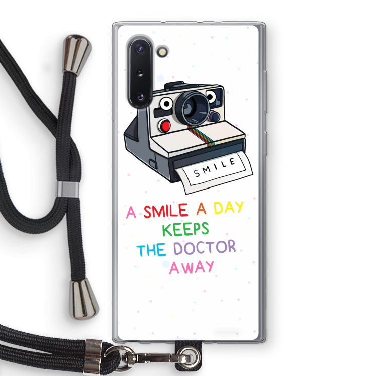 Smile: Samsung Galaxy Note 10 Transparant Hoesje met koord