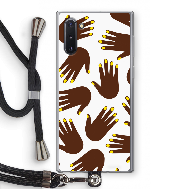 Hands dark: Samsung Galaxy Note 10 Transparant Hoesje met koord