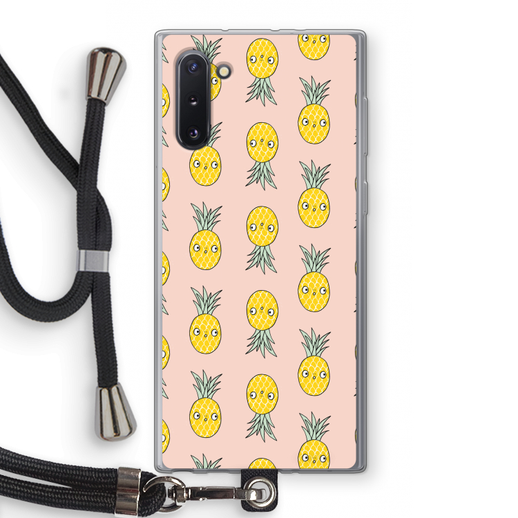 Ananas: Samsung Galaxy Note 10 Transparant Hoesje met koord