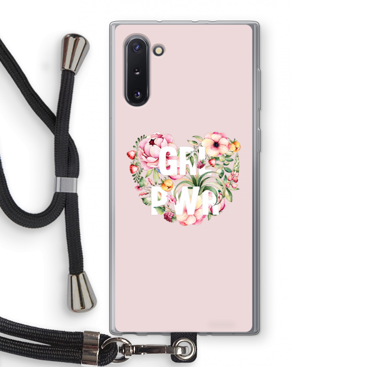 GRL PWR Flower: Samsung Galaxy Note 10 Transparant Hoesje met koord