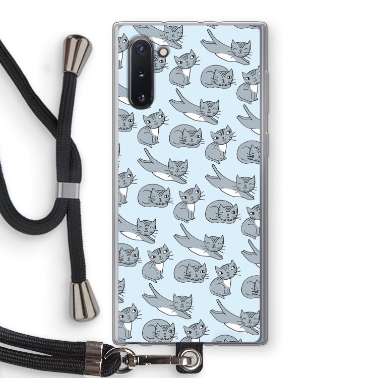 Poezen: Samsung Galaxy Note 10 Transparant Hoesje met koord