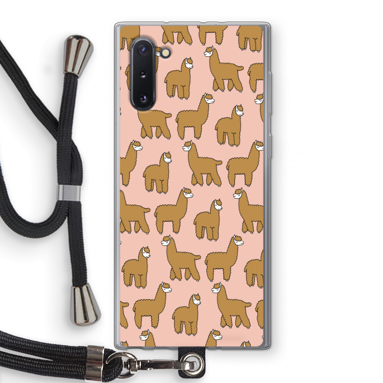 Alpacas: Samsung Galaxy Note 10 Transparant Hoesje met koord
