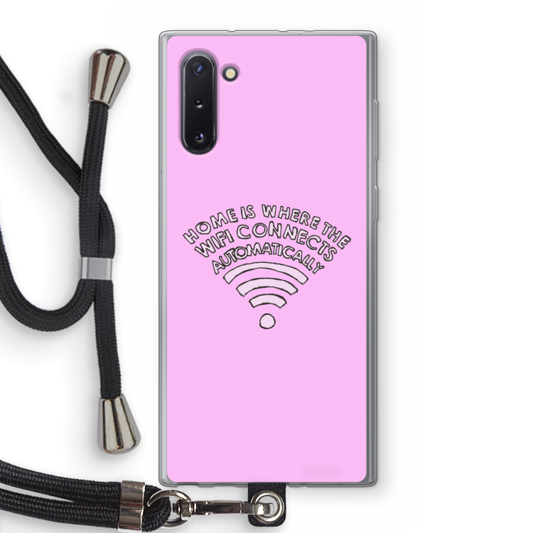 Home Is Where The Wifi Is: Samsung Galaxy Note 10 Transparant Hoesje met koord