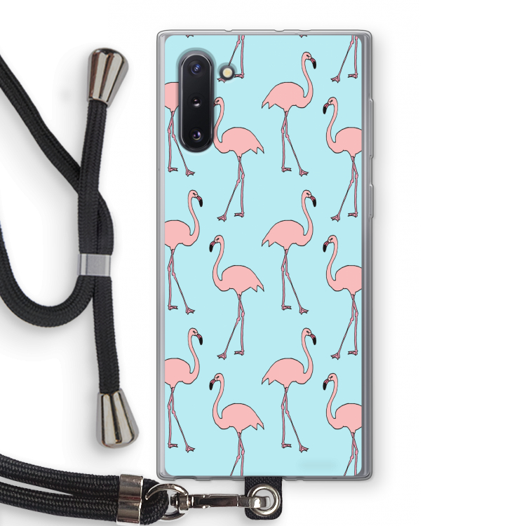 Anything Flamingoes: Samsung Galaxy Note 10 Transparant Hoesje met koord