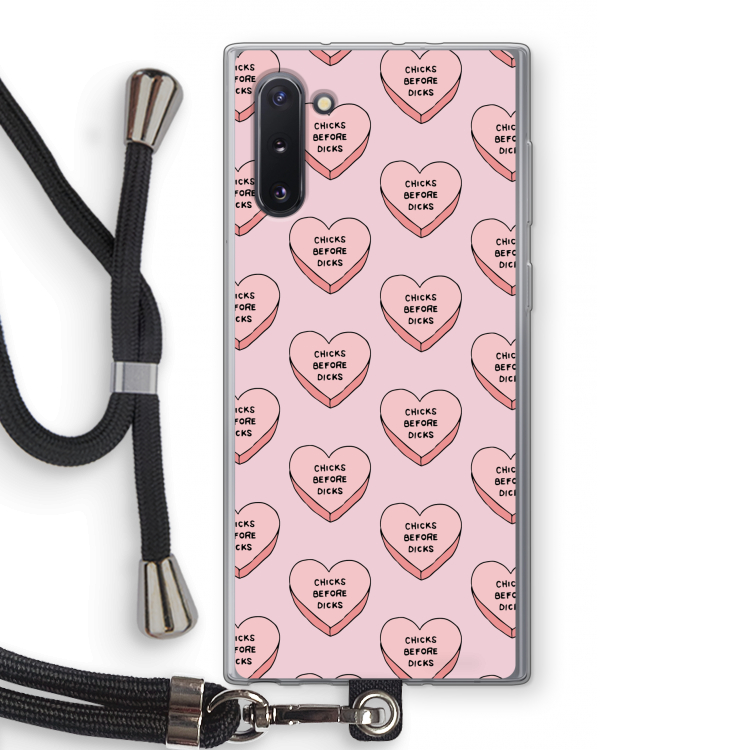 Chicks before dicks: Samsung Galaxy Note 10 Transparant Hoesje met koord