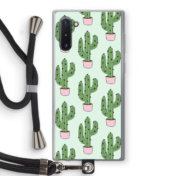 Cactus Lover: Samsung Galaxy Note 10 Transparant Hoesje met koord