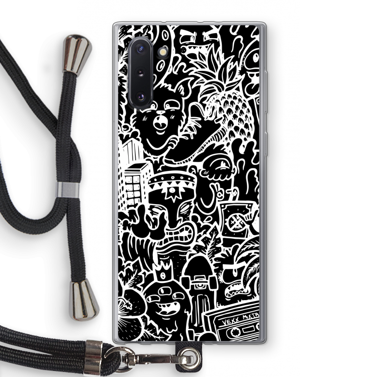 Vexx Black Mixtape: Samsung Galaxy Note 10 Transparant Hoesje met koord