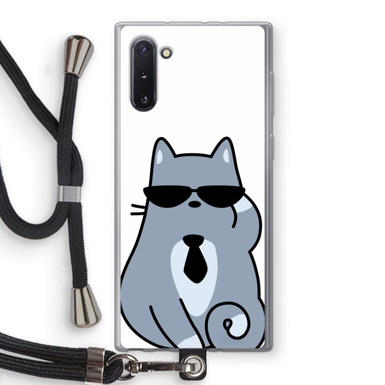 Cool cat: Samsung Galaxy Note 10 Transparant Hoesje met koord