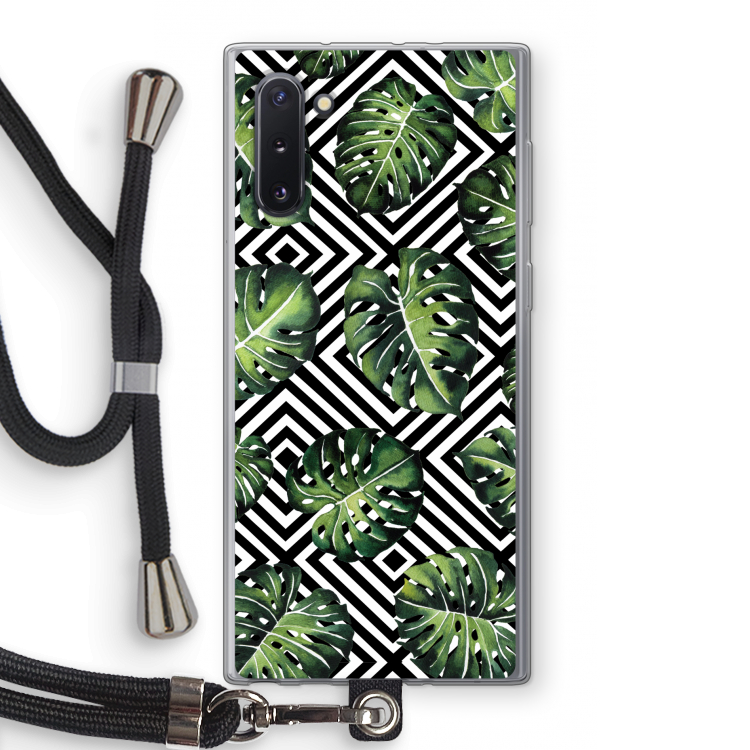 Geometrische jungle: Samsung Galaxy Note 10 Transparant Hoesje met koord